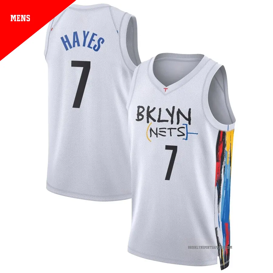＃7 Men's Killian Hayes Brooklyn Nets 2022/23 Swingman White City Edition Jersey