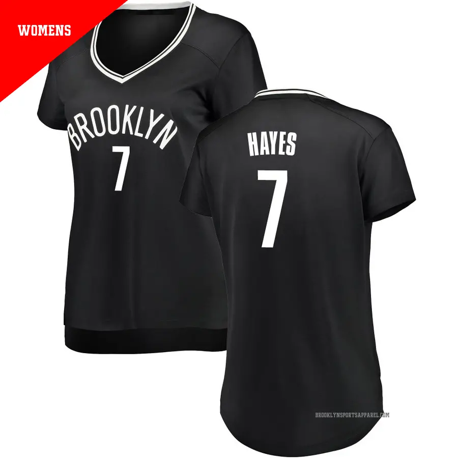 ＃7 Women's Killian Hayes Brooklyn Nets Black Fast Break JerseyIcon Edition