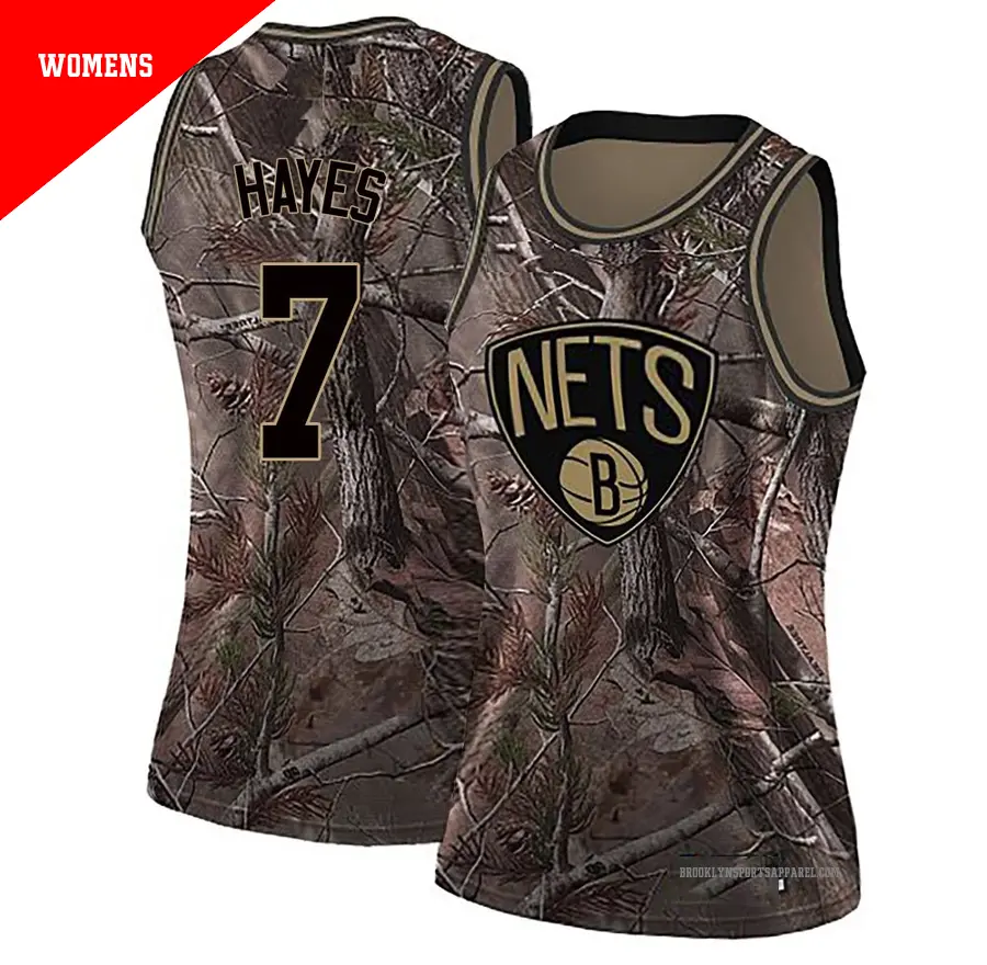 ＃7 Women's Killian Hayes Brooklyn Nets Camo Swingman Realtree Collection Jersey