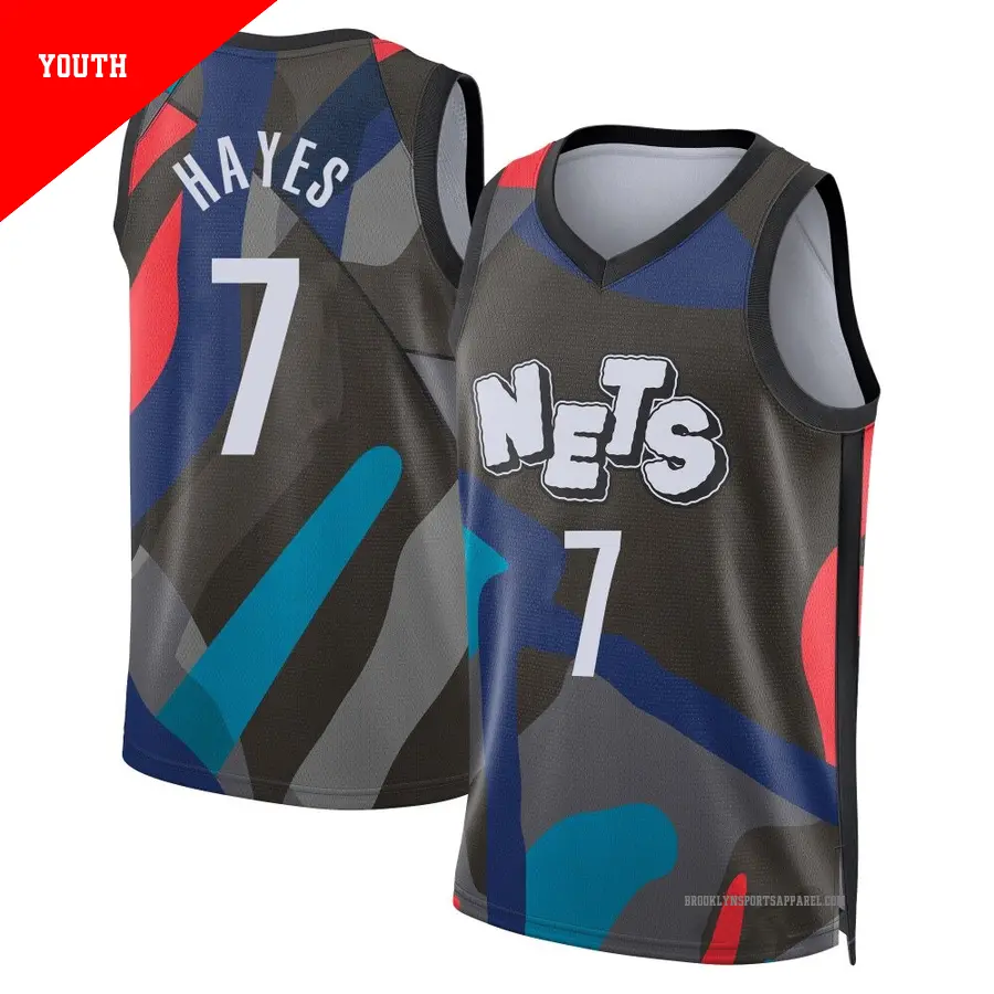 ＃7 Youth Killian Hayes Brooklyn Nets 2023/24 Swingman Black City Edition Jersey