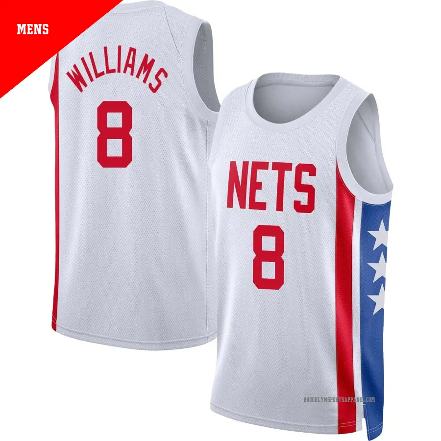 ＃8 Men's Ziaire Williams Brooklyn Nets 2022/23 Swingman White Classic Edition Jersey