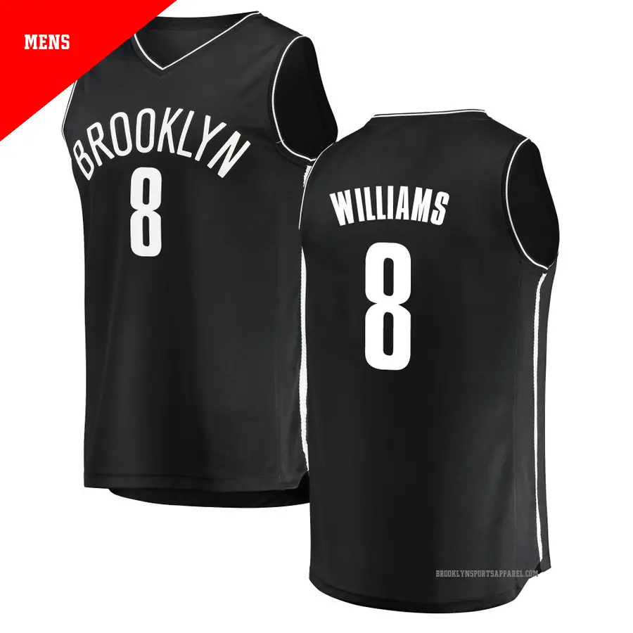 ＃8 Men's Ziaire Williams Brooklyn Nets Black Fast Break JerseyIcon Edition
