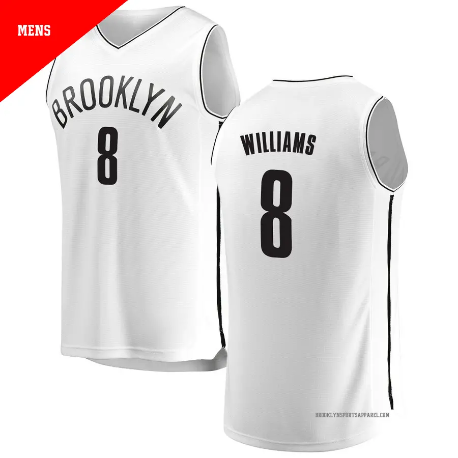 ＃8 Men's Ziaire Williams Brooklyn Nets White Fast Break JerseyAssociation Edition